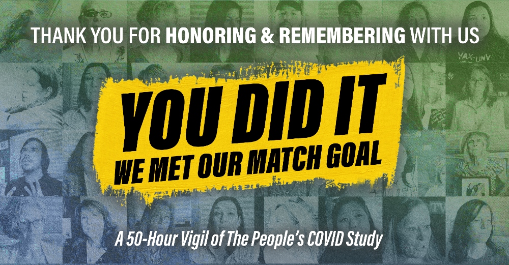 You Did It - We Met Our Match Goal