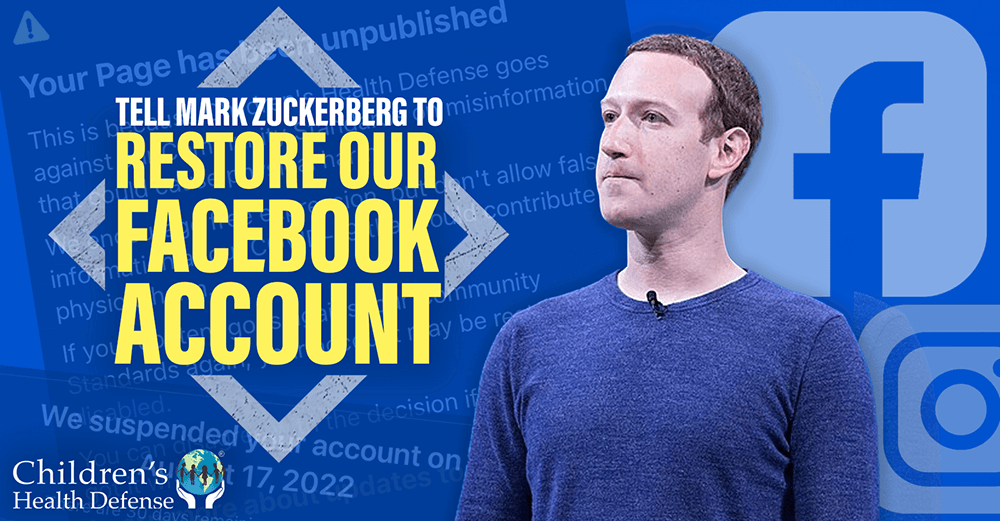 Tell Mark Zuckerberg to Restore Our Facebook Account