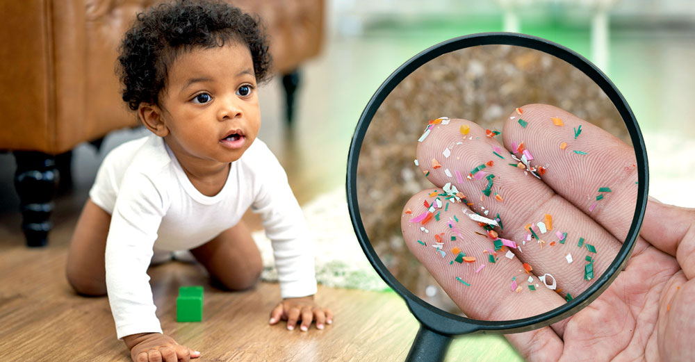 baby inhaling microplastics