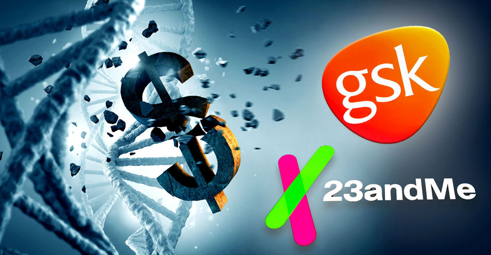 gsk 23andme dna money