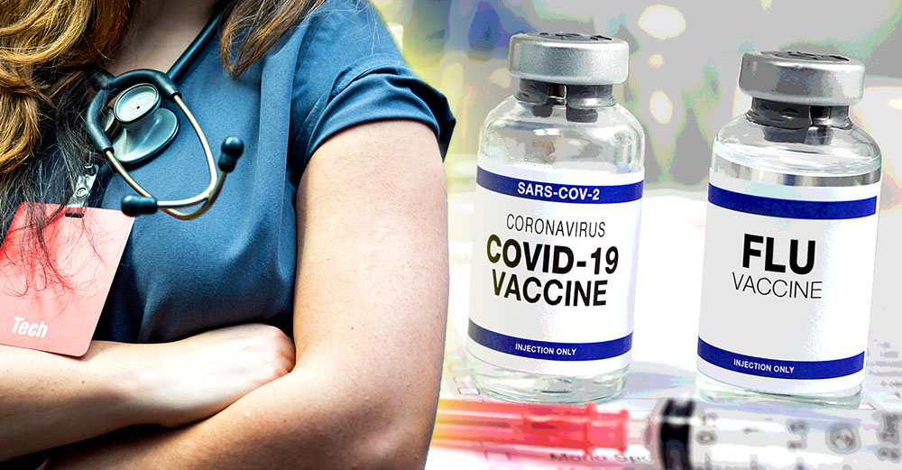 healthcare workers covid flu vaccine