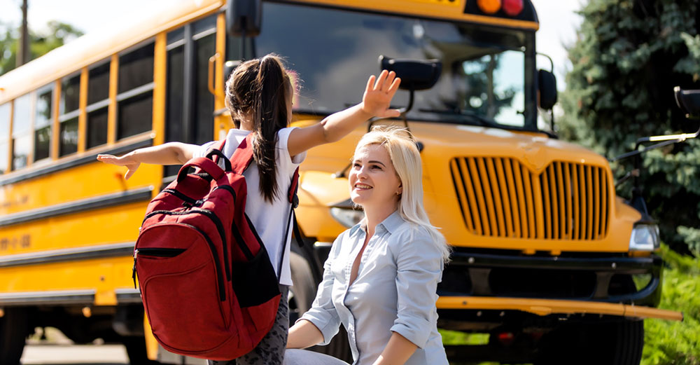 students parents school bus